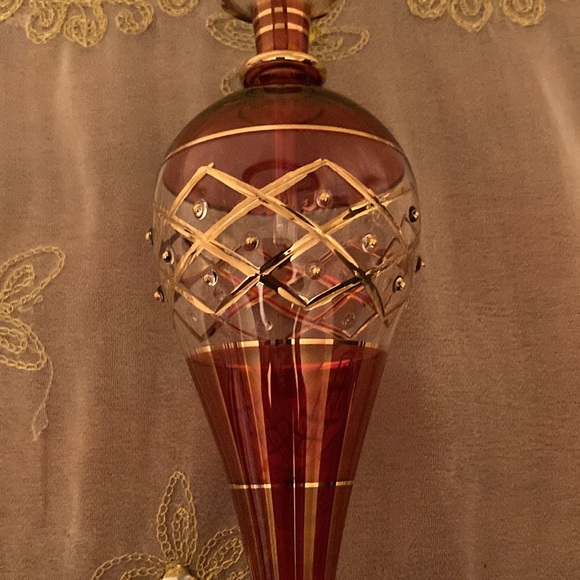 Vintage Egyptian Hand Blown Glass Perfume Bottle with Dapper - Picture 4 of 7